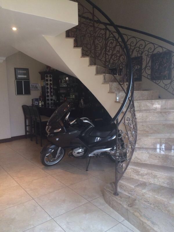 Stone Staircase with Metal Balustrade